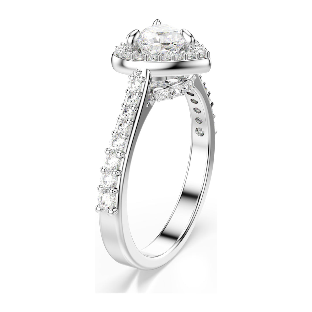 Niche Jewellery Swarovski Una Angelic Motif Ring Mixed Cuts Heart White Rhodium Plated detail