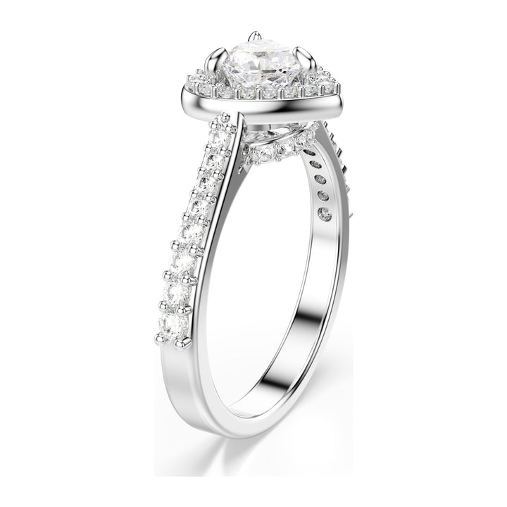 Niche Jewellery Swarovski Una Angelic Motif Ring Mixed Cuts Heart White Rhodium Plated detail