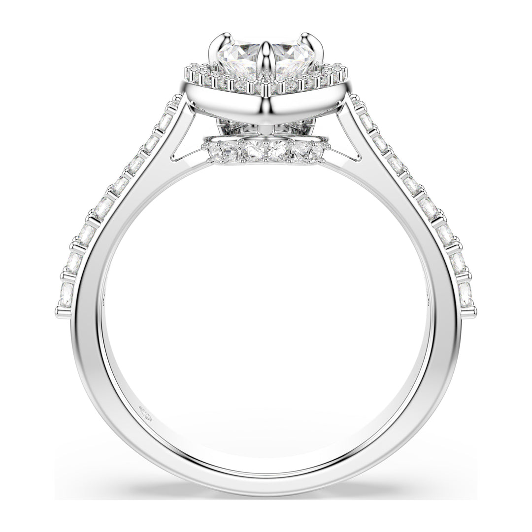 Niche Jewellery Swarovski Una Angelic Motif Ring Mixed Cuts Heart White Rhodium Plated detail