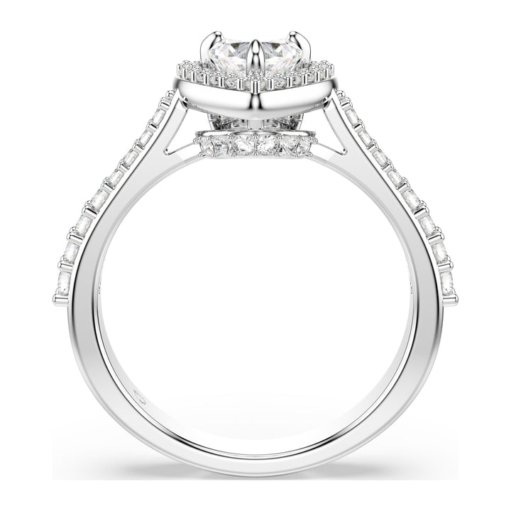 Niche Jewellery Swarovski Una Angelic Motif Ring Mixed Cuts Heart White Rhodium Plated detail
