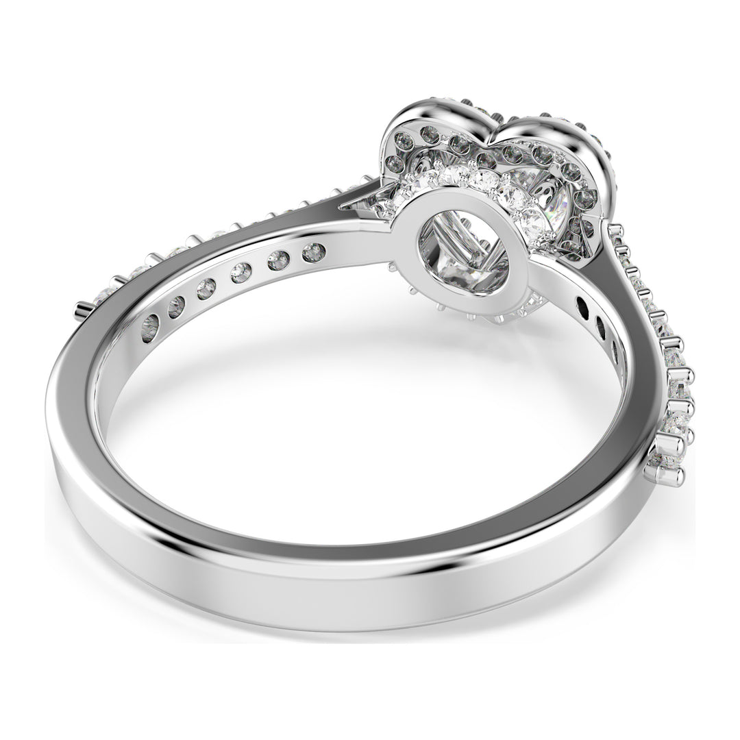 Niche Jewellery Swarovski Una Angelic Motif Ring Mixed Cuts Heart White Rhodium Plated detail