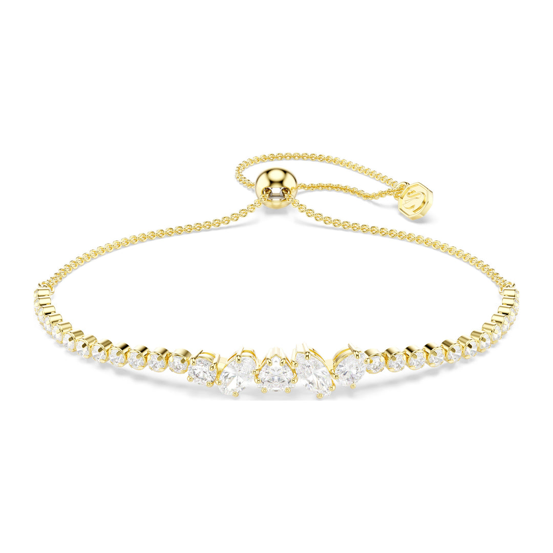 Niche Jewellery Swarovski Mesmera Bracelet Mixed Cuts - White with 18k Gold Finish