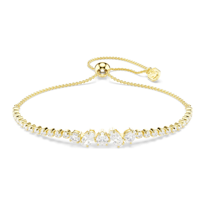Niche Jewellery Swarovski Mesmera Bracelet Mixed Cuts - White with 18k Gold Finish