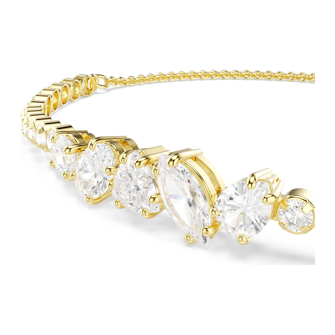 Niche Jewellery Swarovski Mesmera Bracelet Mixed Cuts - White with 18k Gold Finish detail
