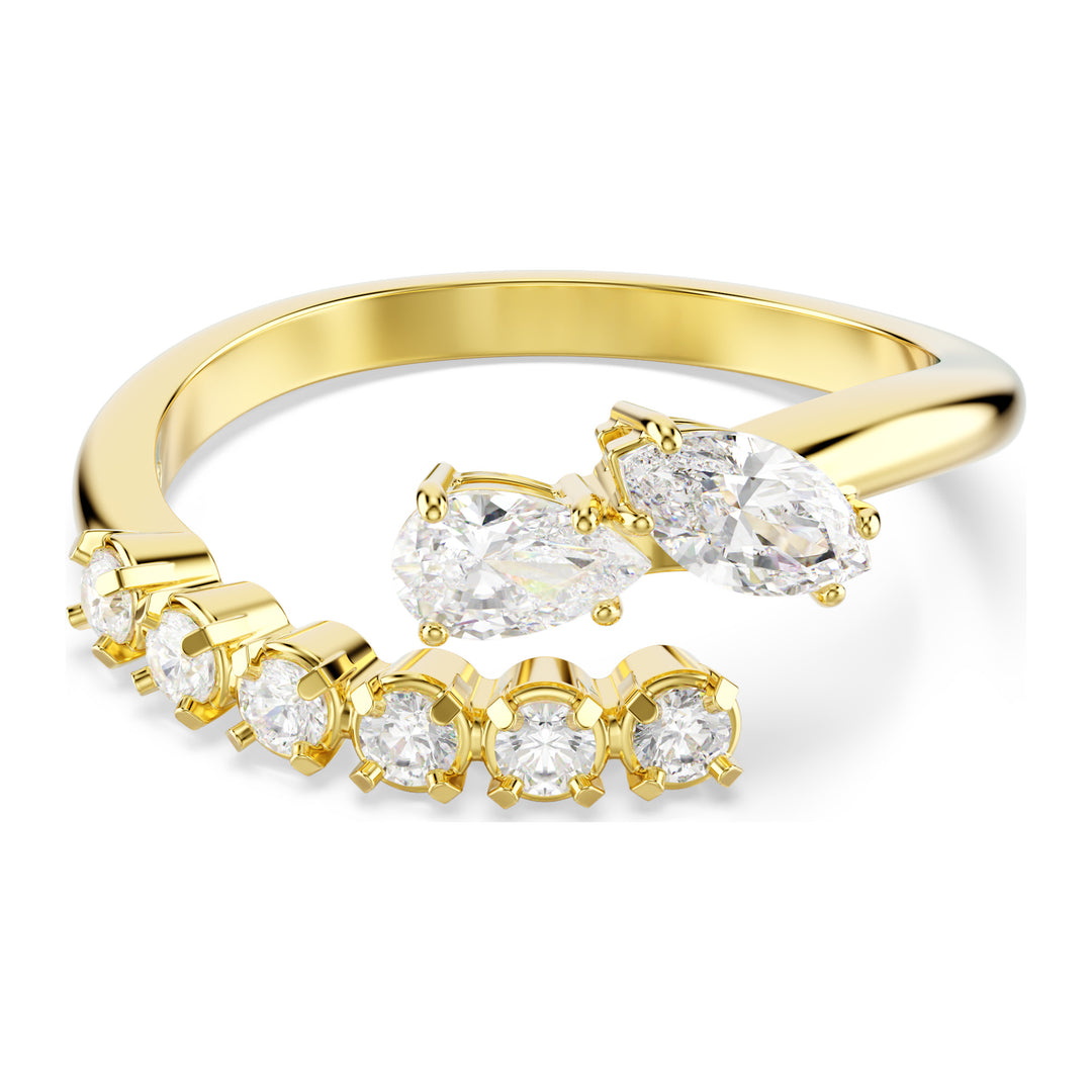 Niche Jewellery Swarovski Mesmera Open Ring Mixed cuts - White 18K Gold Finish