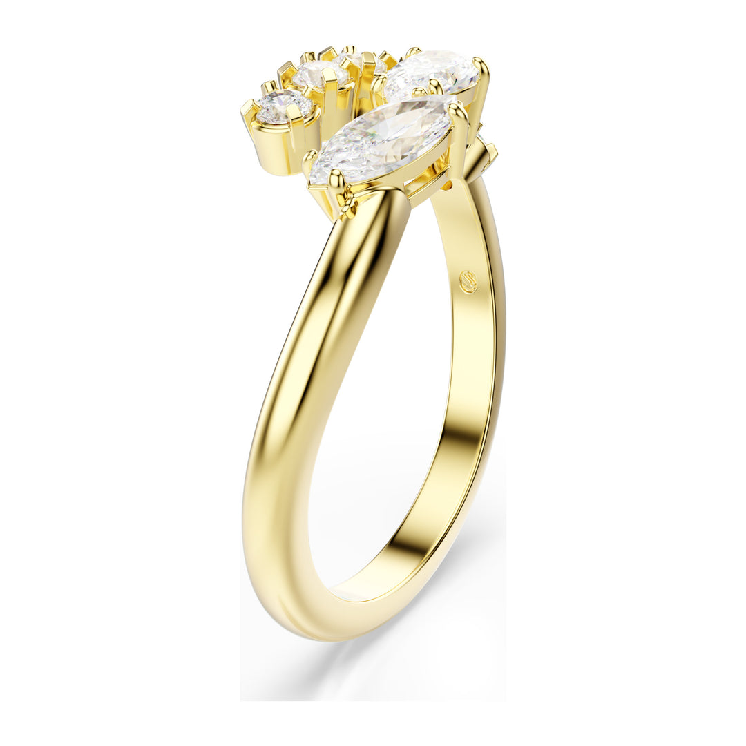 Niche Jewellery Swarovski Mesmera Open Ring Mixed cuts - White 18K Gold Finish detail