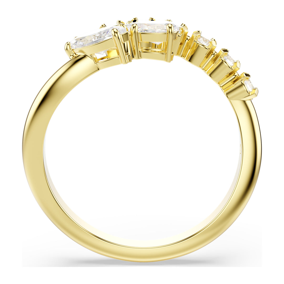 Niche Jewellery Swarovski Mesmera Open Ring Mixed cuts - White 18K Gold Finish detail