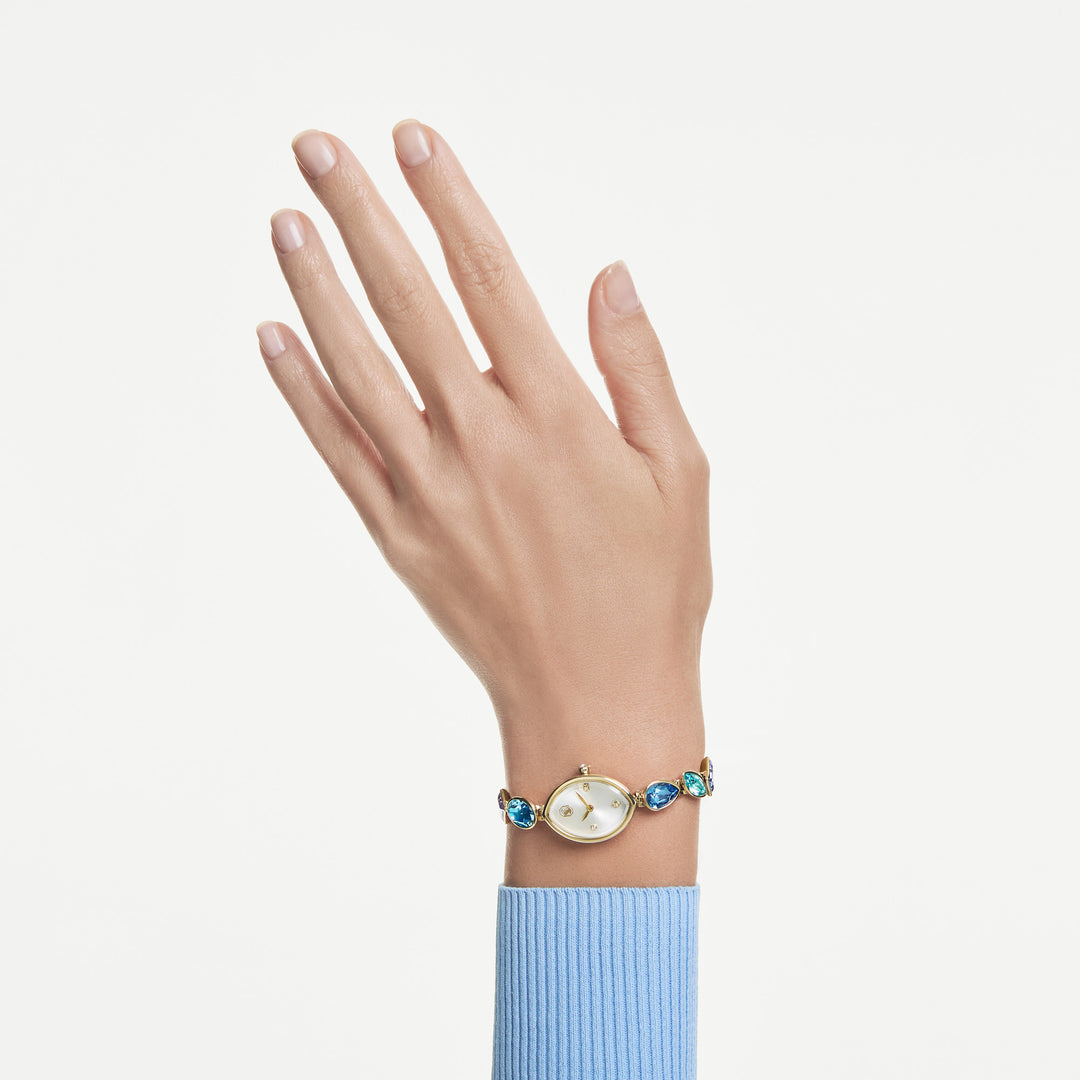 Niche Jewellery Swarovski Gema Watch Crystal Bracelet Gold Tone with Gold Tone Finish detail