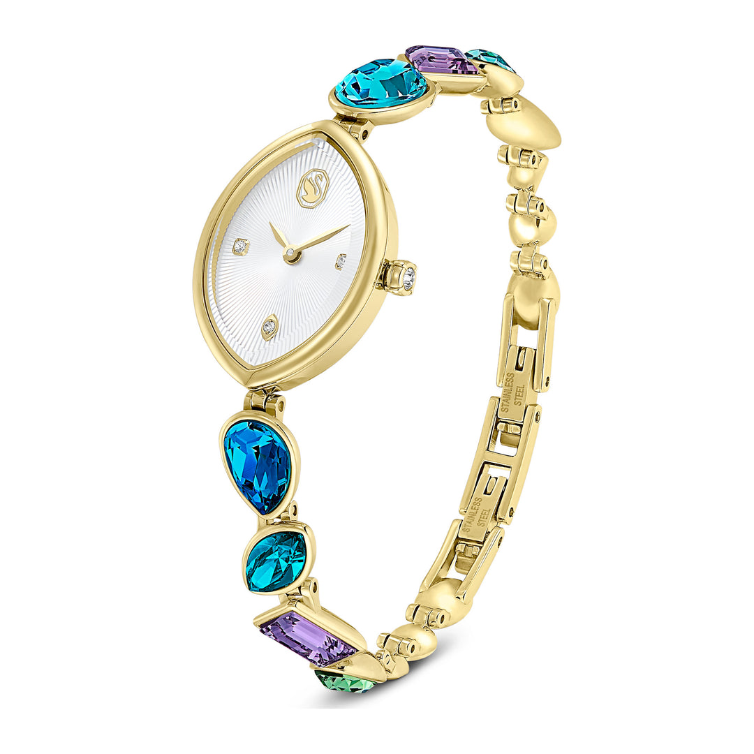 Niche Jewellery Swarovski Gema Watch Crystal Bracelet Gold Tone with Gold Tone Finish detail