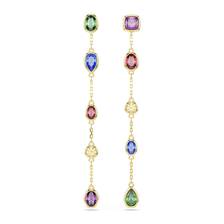 Niche Jewellery Swarovski Imber Drop Earrings Mixed Cuts - Multicoloured 18K Gold Finish