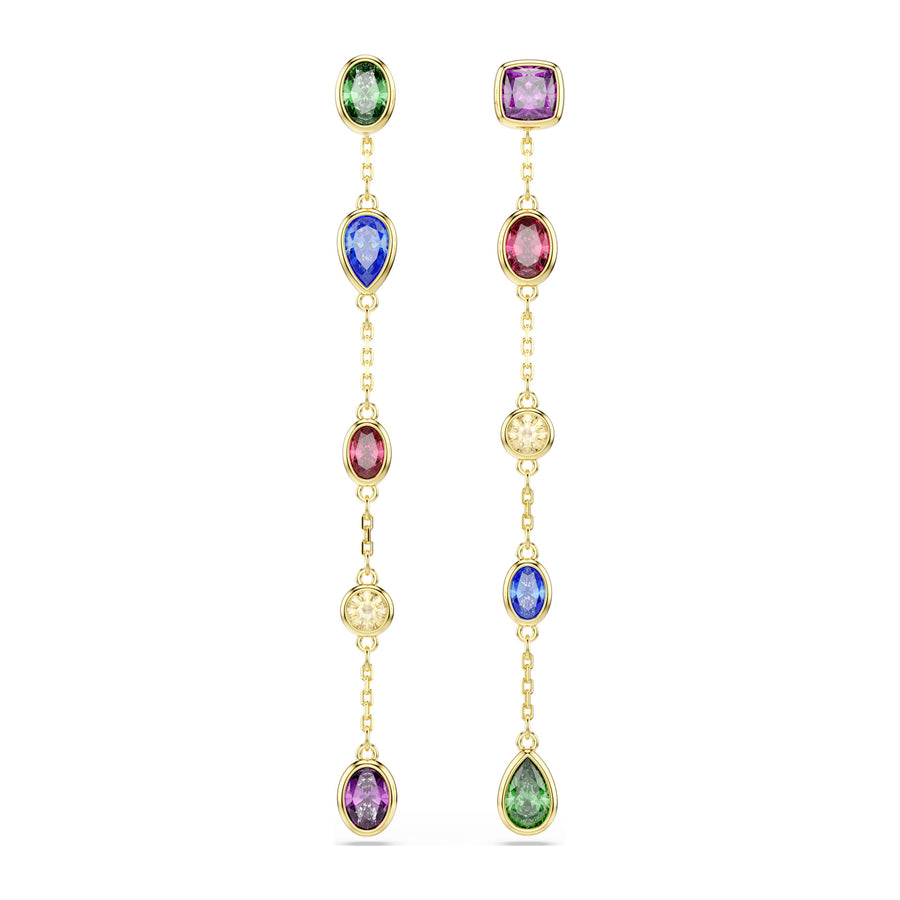 Niche Jewellery Swarovski Imber Drop Earrings Mixed Cuts - Multicoloured 18K Gold Finish