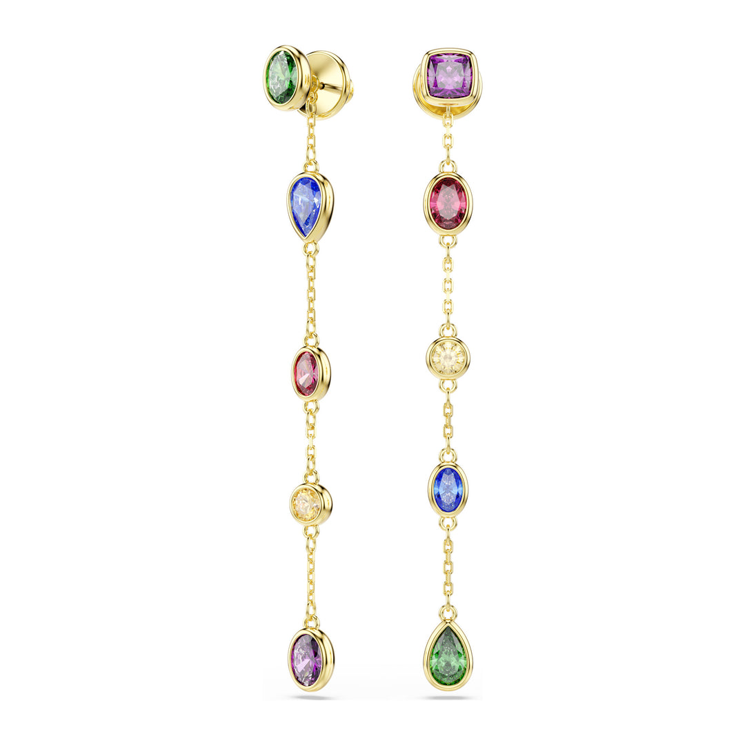 Niche Jewellery Swarovski Imber Drop Earrings Mixed Cuts - Multicoloured 18K Gold Finish detail