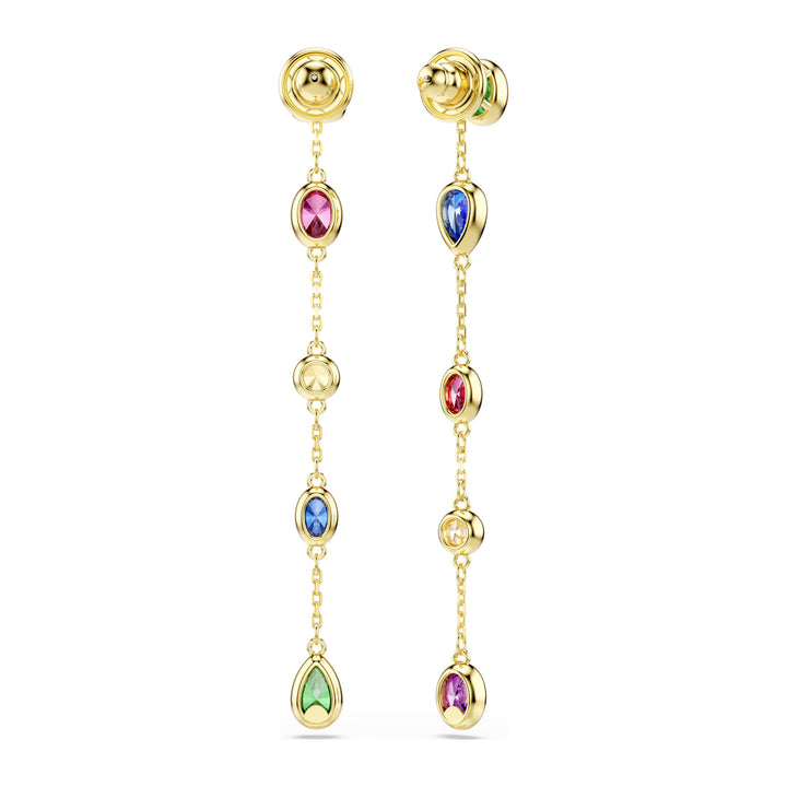 Niche Jewellery Swarovski Imber Drop Earrings Mixed Cuts - Multicoloured 18K Gold Finish detail