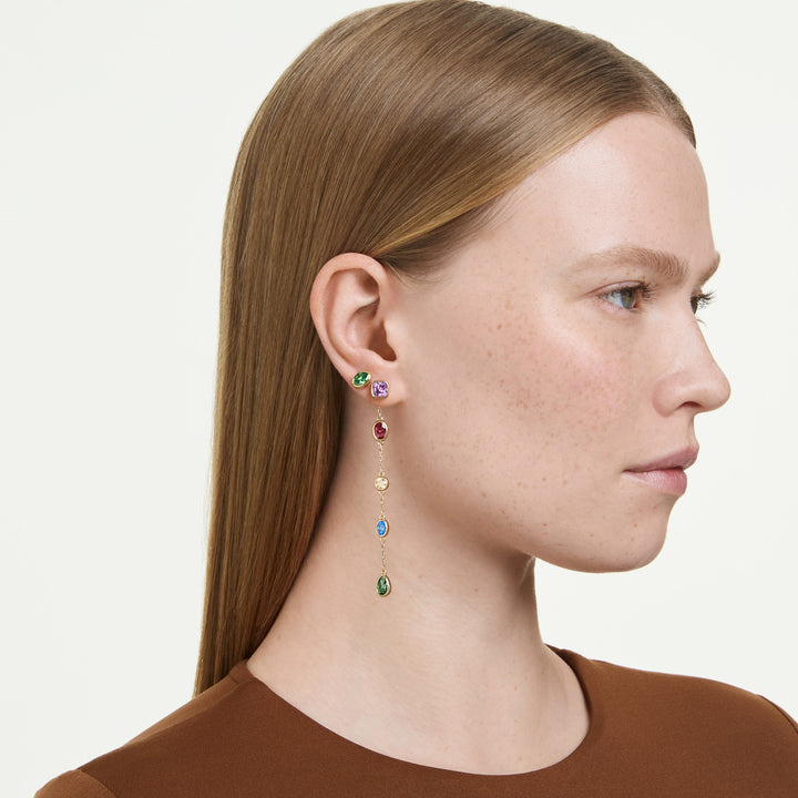Niche Jewellery Swarovski Imber Drop Earrings Mixed Cuts - Multicoloured 18K Gold Finish detail