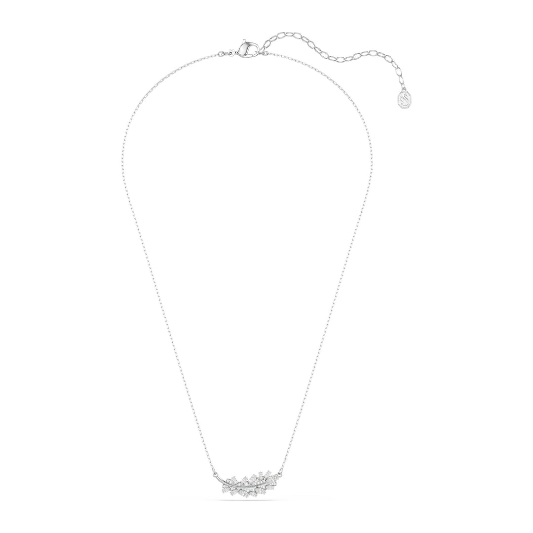 Niche Jewellery Swarovski Vienna Pendant Mixed Cuts Feather - White with Rhodium Plating detail