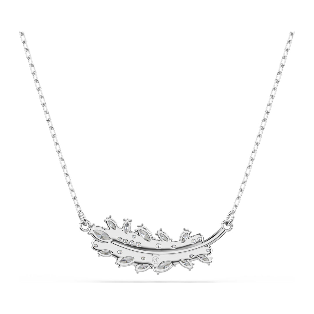 Niche Jewellery Swarovski Vienna Pendant Mixed Cuts Feather - White with Rhodium Plating detail