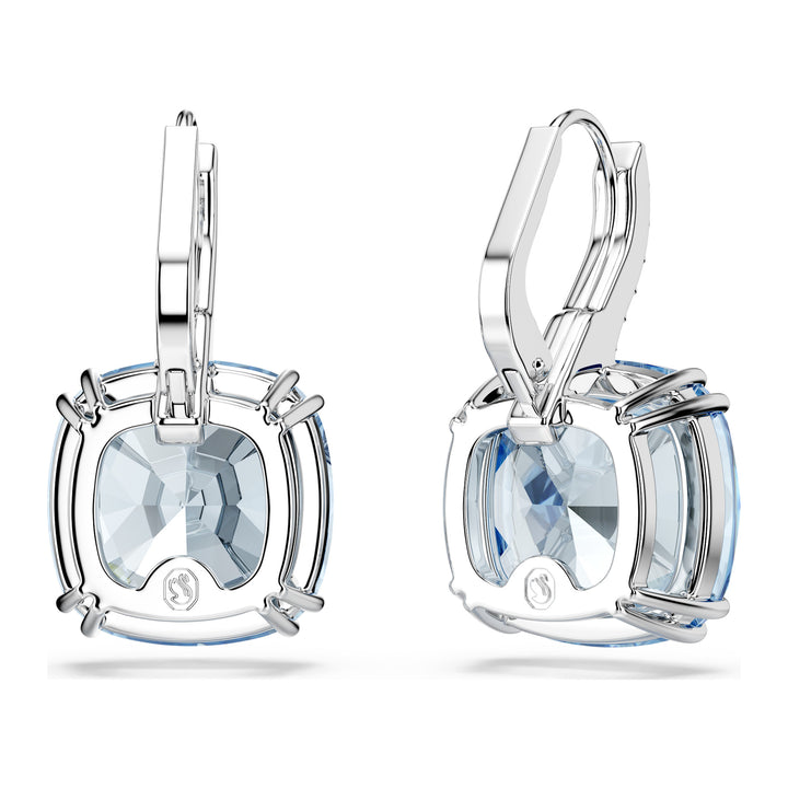 Niche Jewellery Swarovski Millenia Drop Earrings Cushion Cut - Blue with Rhodium Plating detail