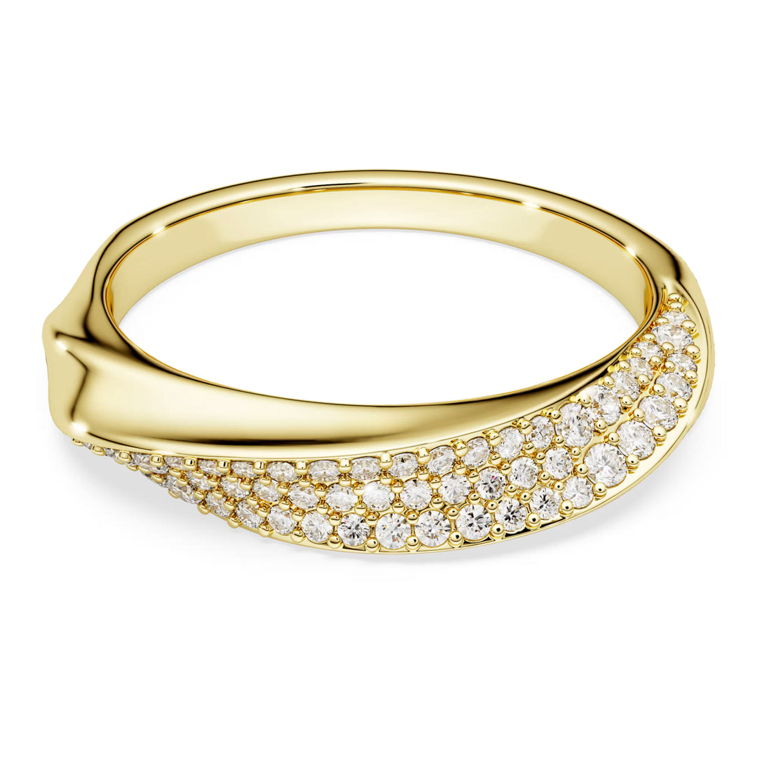 Niche Jewellery Swarovski Classica gold-plated sterling silver band ring with round-cut white stones