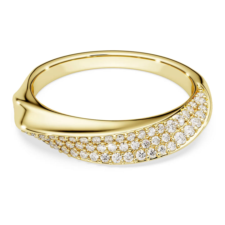 Niche Jewellery Swarovski Classica gold-plated sterling silver band ring with round-cut white stones