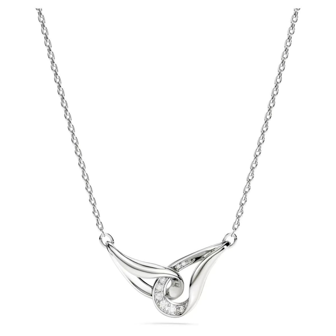 Swarovski Classica Pendant Round Cut Interlocking - White Sterling Silver