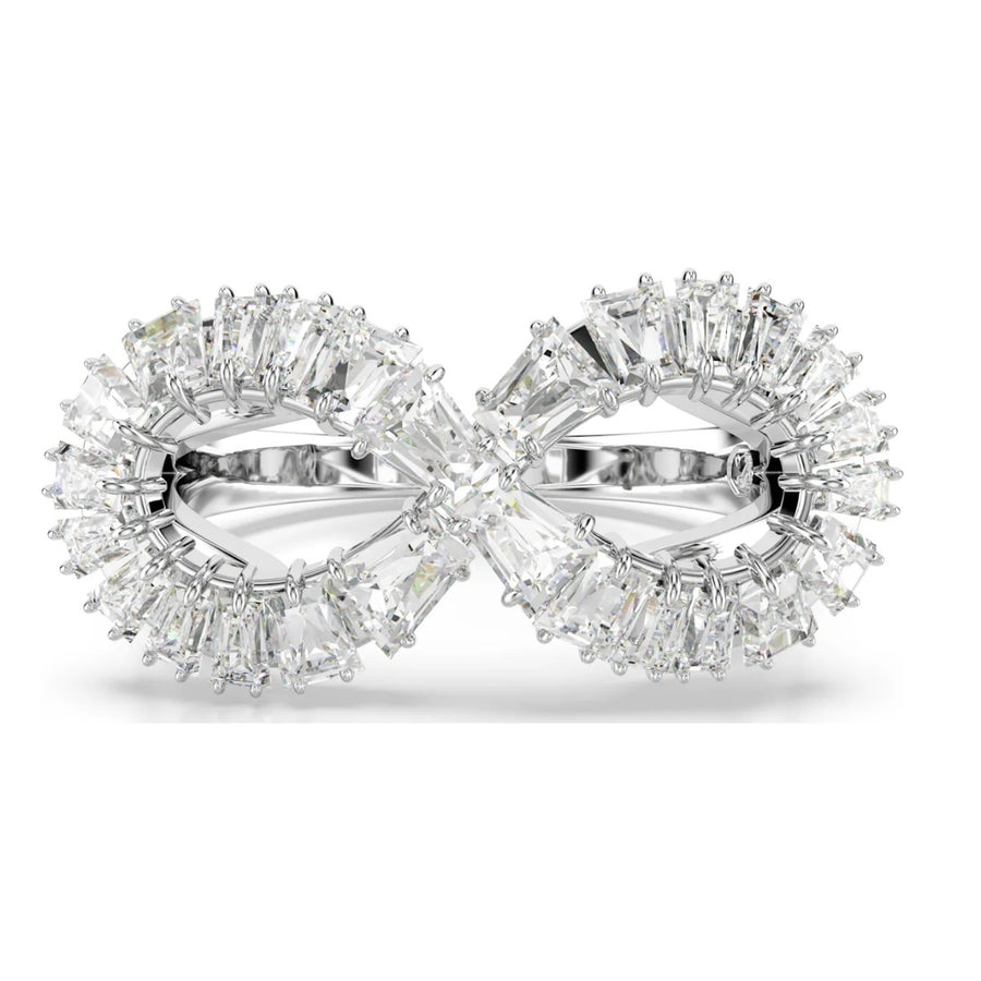 Swarovski Hyperbola Infinity Ring - White with Rhodium Plating