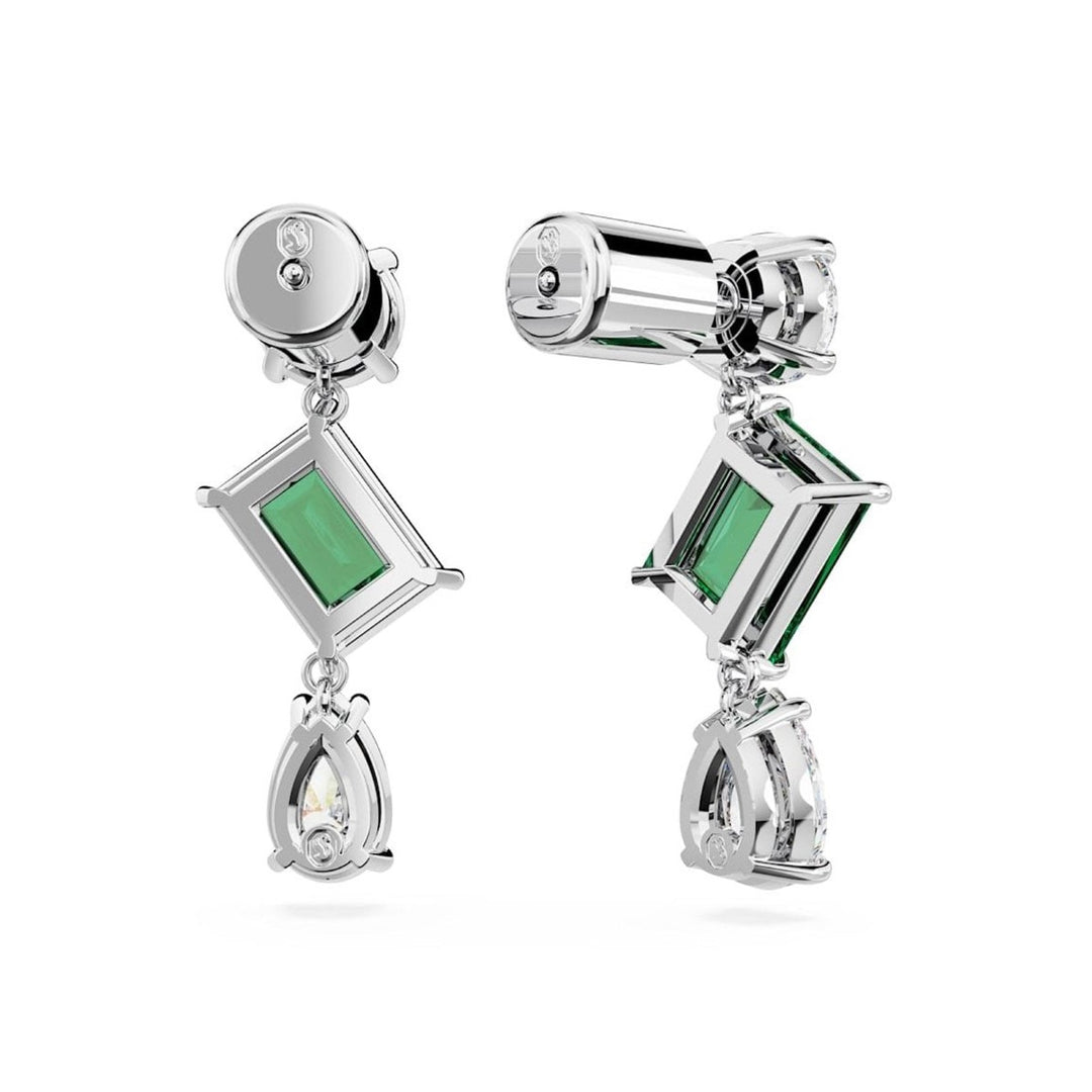 Swarovski Mesmera Mix Cut Drop Earrings - Green with Rhodium Plating 5665878