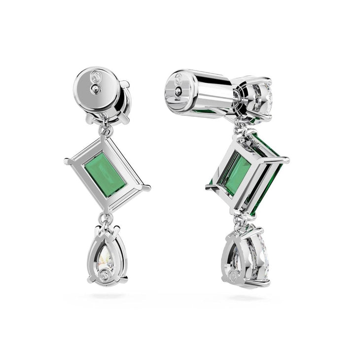 Swarovski Mesmera Mix Cut Drop Earrings - Green with Rhodium Plating 5665878