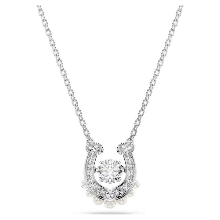Swarovski Symbolica Pendant Crystal Pearl Round Cut PavÃ© Horseshoe - White with Rhodium Plating - 5736972