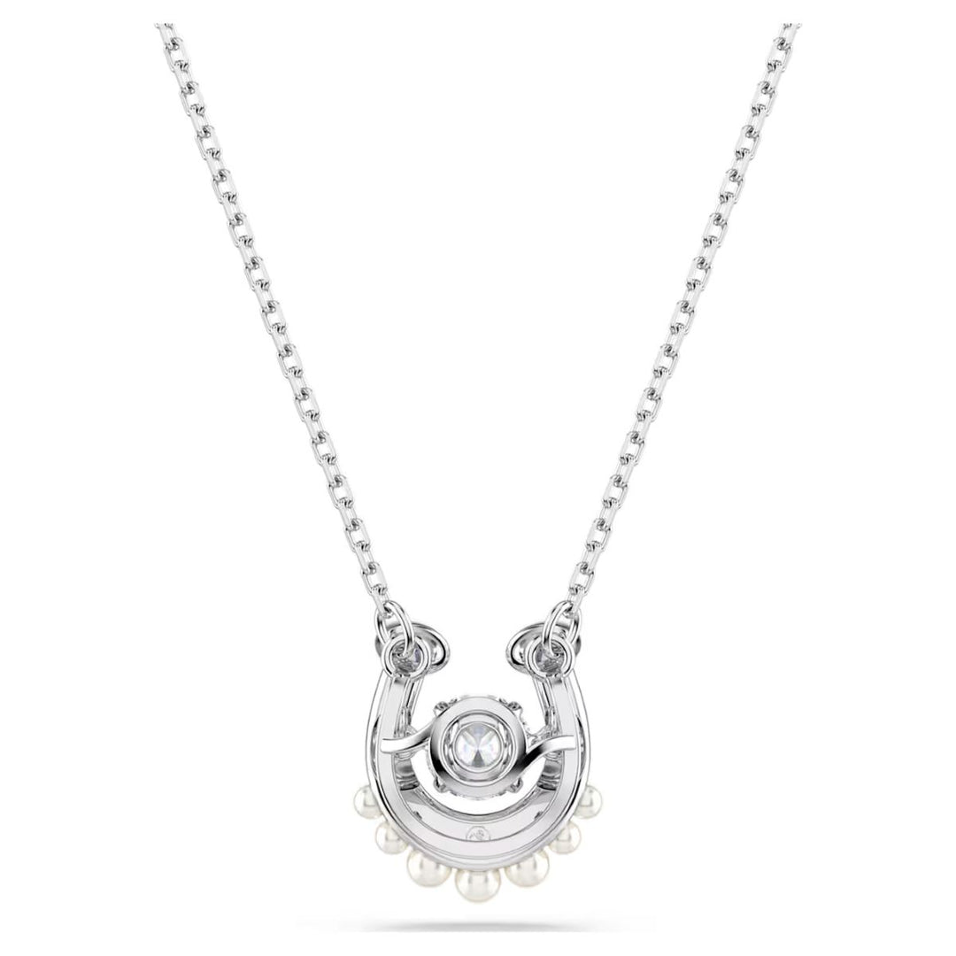 Swarovski Symbolica Pendant Crystal Pearl Round Cut PavÃ© Horseshoe - White with Rhodium Plating - 5736972