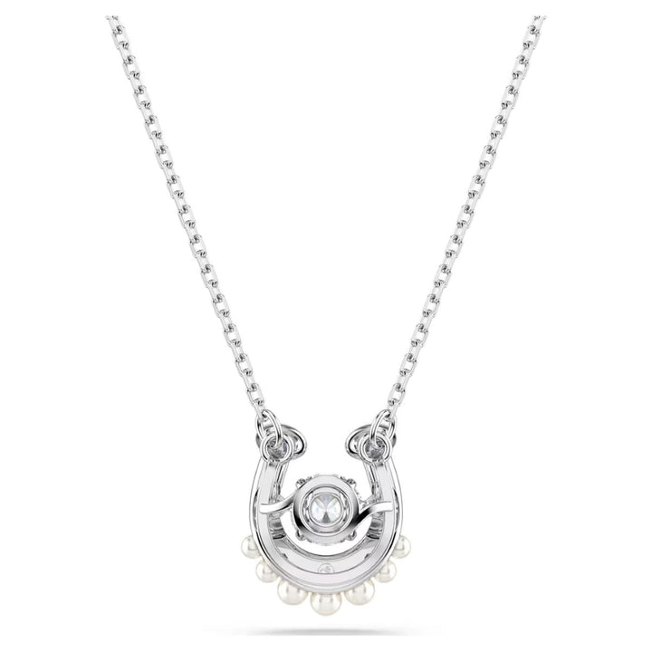 Swarovski Symbolica Pendant Crystal Pearl Round Cut PavÃ© Horseshoe - White with Rhodium Plating - 5736972