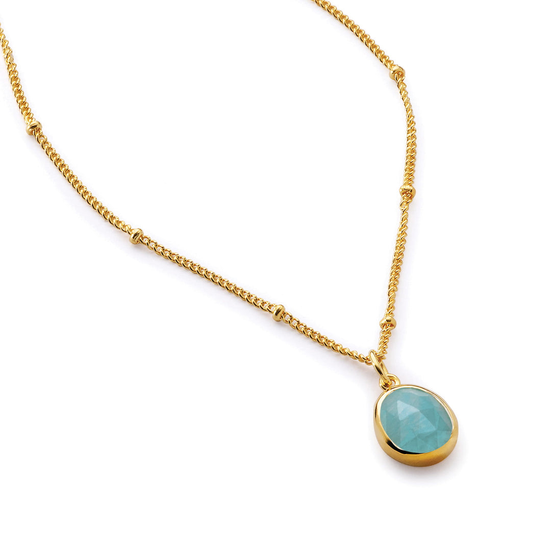 Sarah Alexander Tangiers Amazonite Gemstone Gold Pendant Necklace