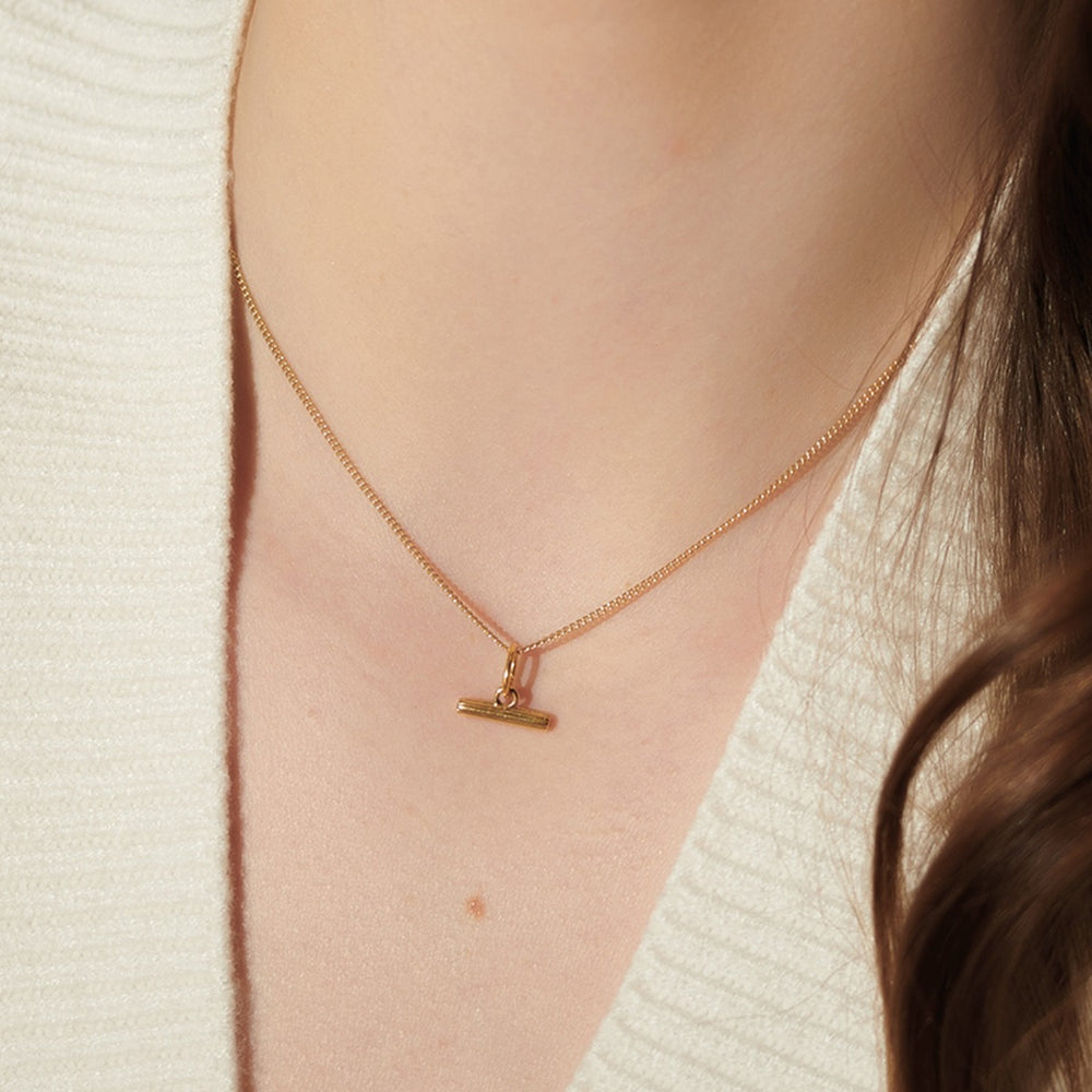 Rachel Jackson Mini T-Bar Necklace Gold TBN12GP