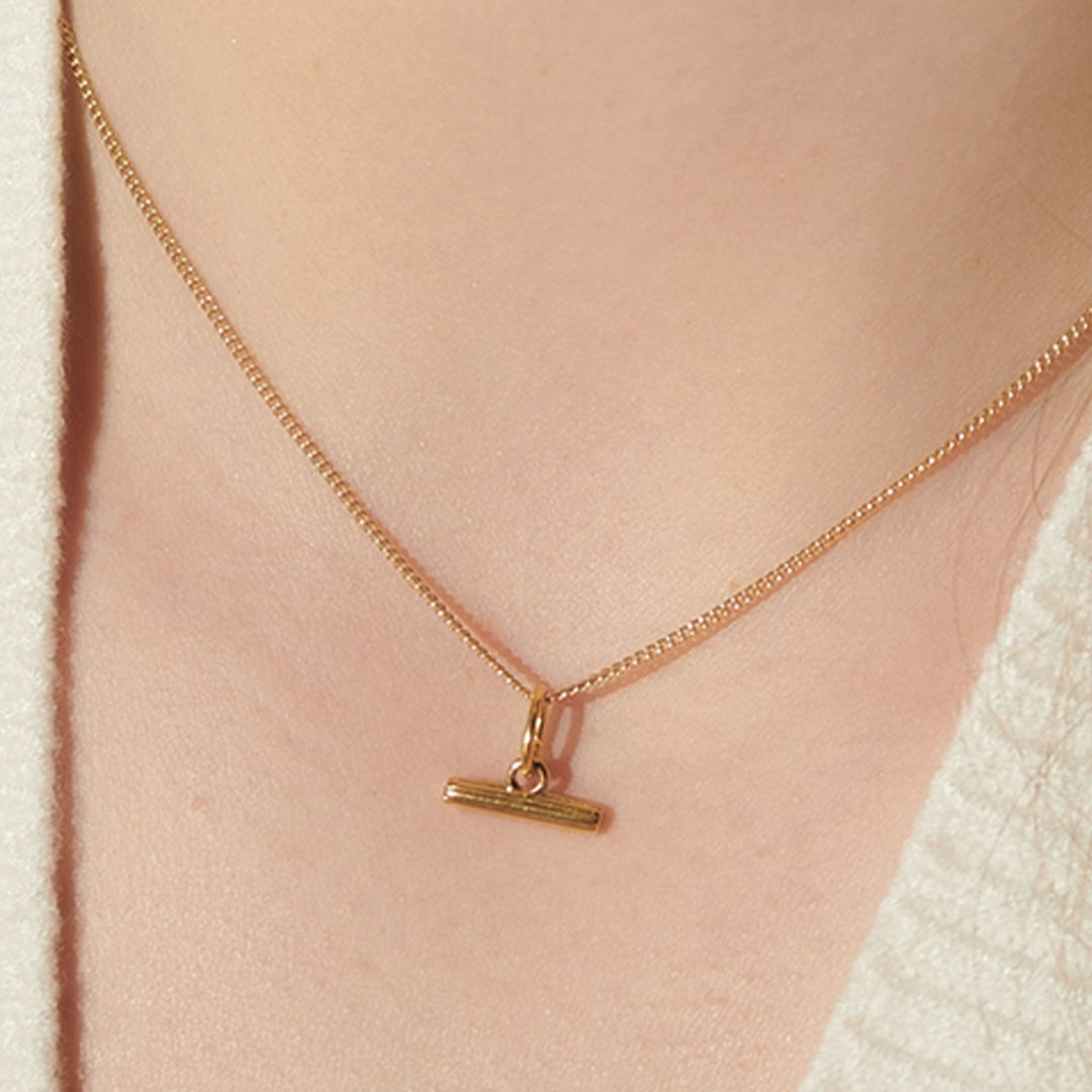 Rachel Jackson Mini T-Bar Necklace Gold TBN12GP