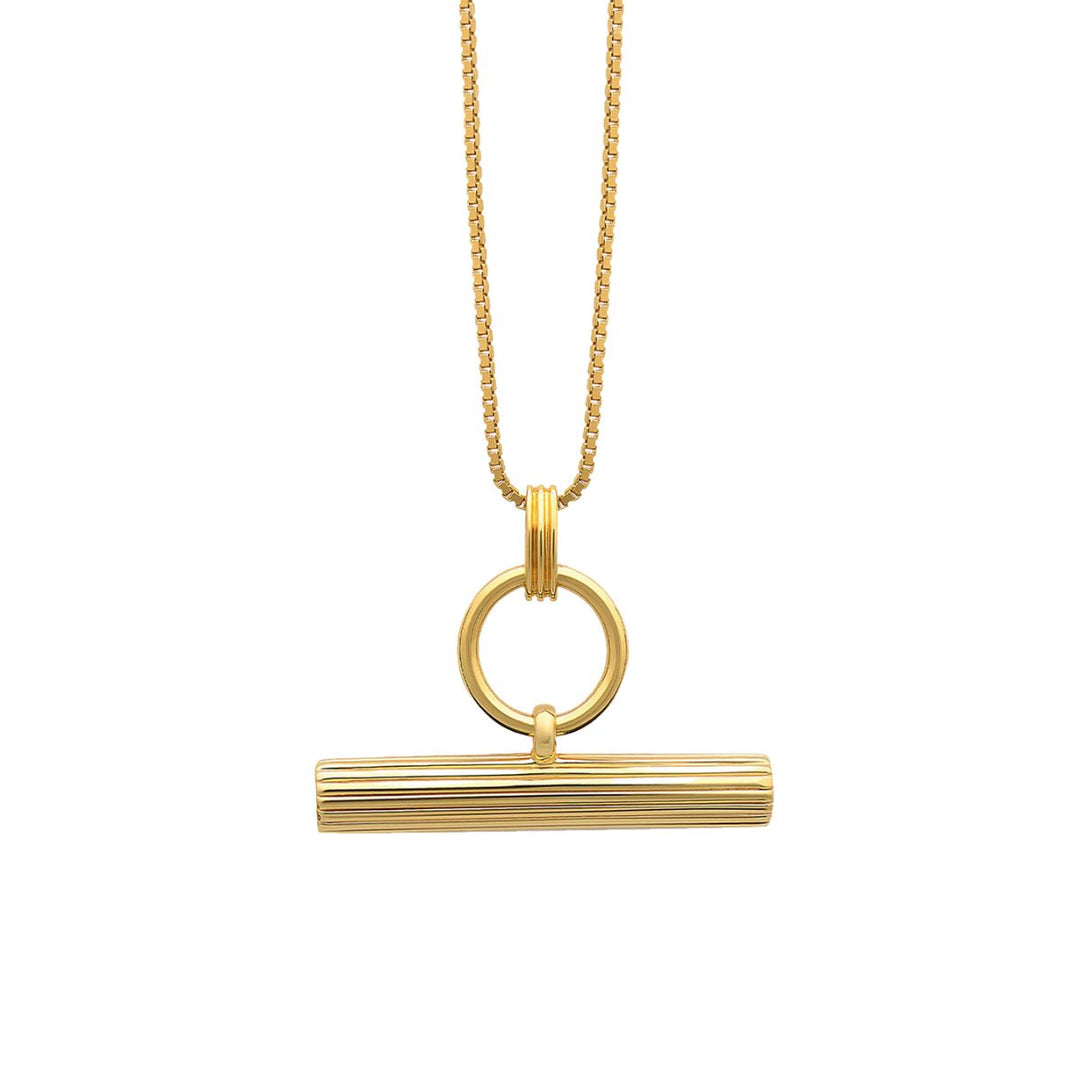 Rachel Jackson Personalised T-Bar Necklace Gold TBN3CGP