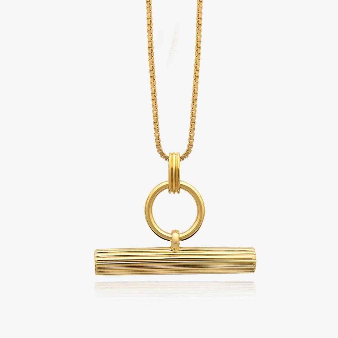 Rachel Jackson Personalised T-Bar Necklace Gold TBN3CGP