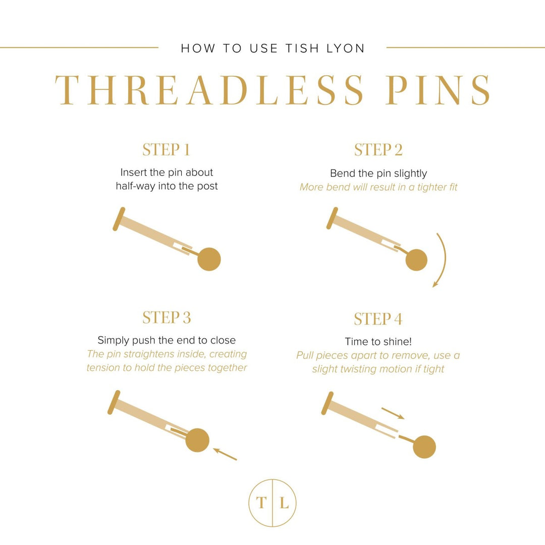 Tish Lyon 14ct Yellow Gold Gem North Star Threadless Labret Single Earring