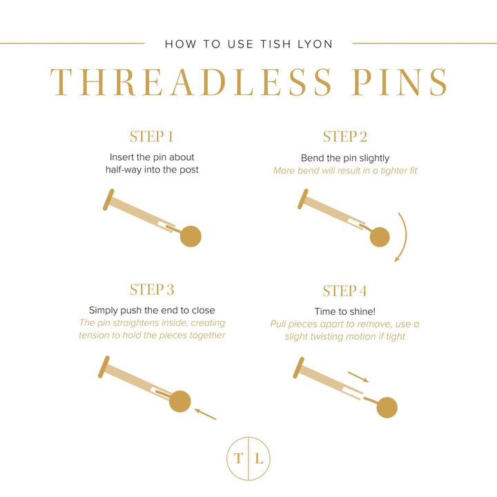 Tish Lyon 14ct Yellow Gold Gem North Star Threadless Labret Single Earring