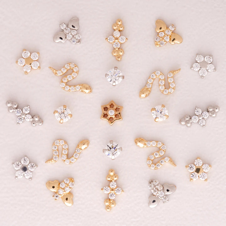 Tish Lyon 14ct White Gold Prong Set Gem Threadless Labret Single Earring