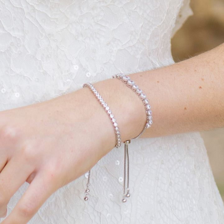 Ivory & Co Marseille Crystal Toggle Rhodium Bracelet