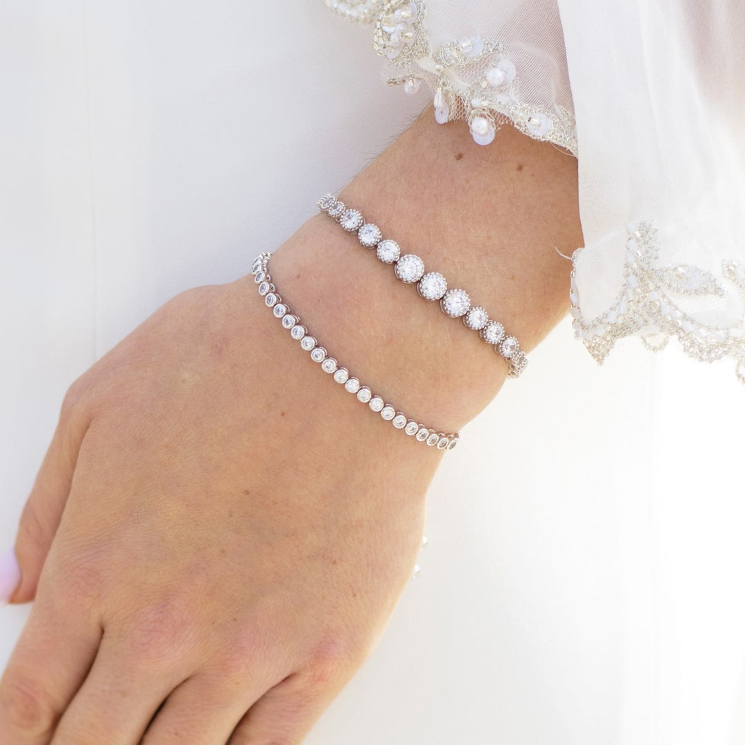 Ivory & Co Marseille Crystal Toggle Rhodium Bracelet