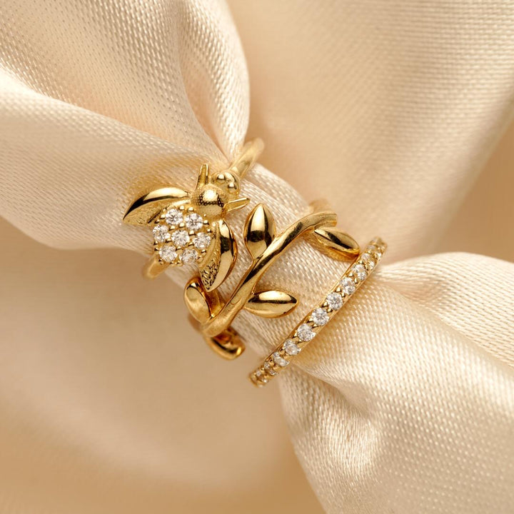 Tish Lyon 9ct Yellow Gold Gem Eternity Hinge Ring Single Earring