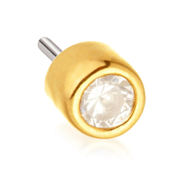 Tish Lyon 14ct Yellow Gold Bezel Set Gem Threadless Labret Single Earring