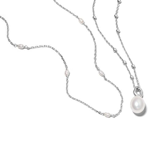 Daisy Treasures Baroque Pearl Necklace - Silver TN03_SLV