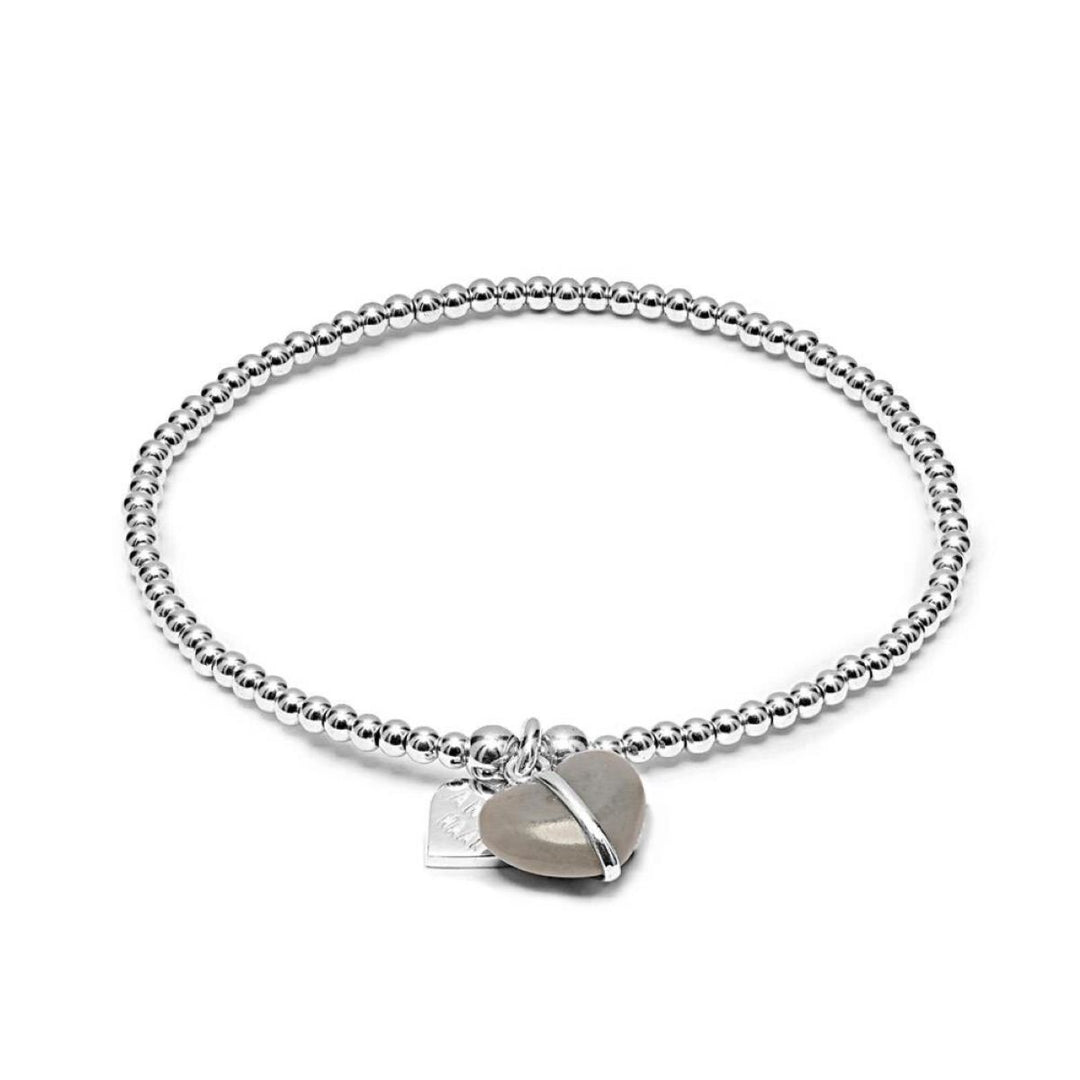 Annie Haak Santeenie Imogen Heart Silver Charm Bracelet - Grey
