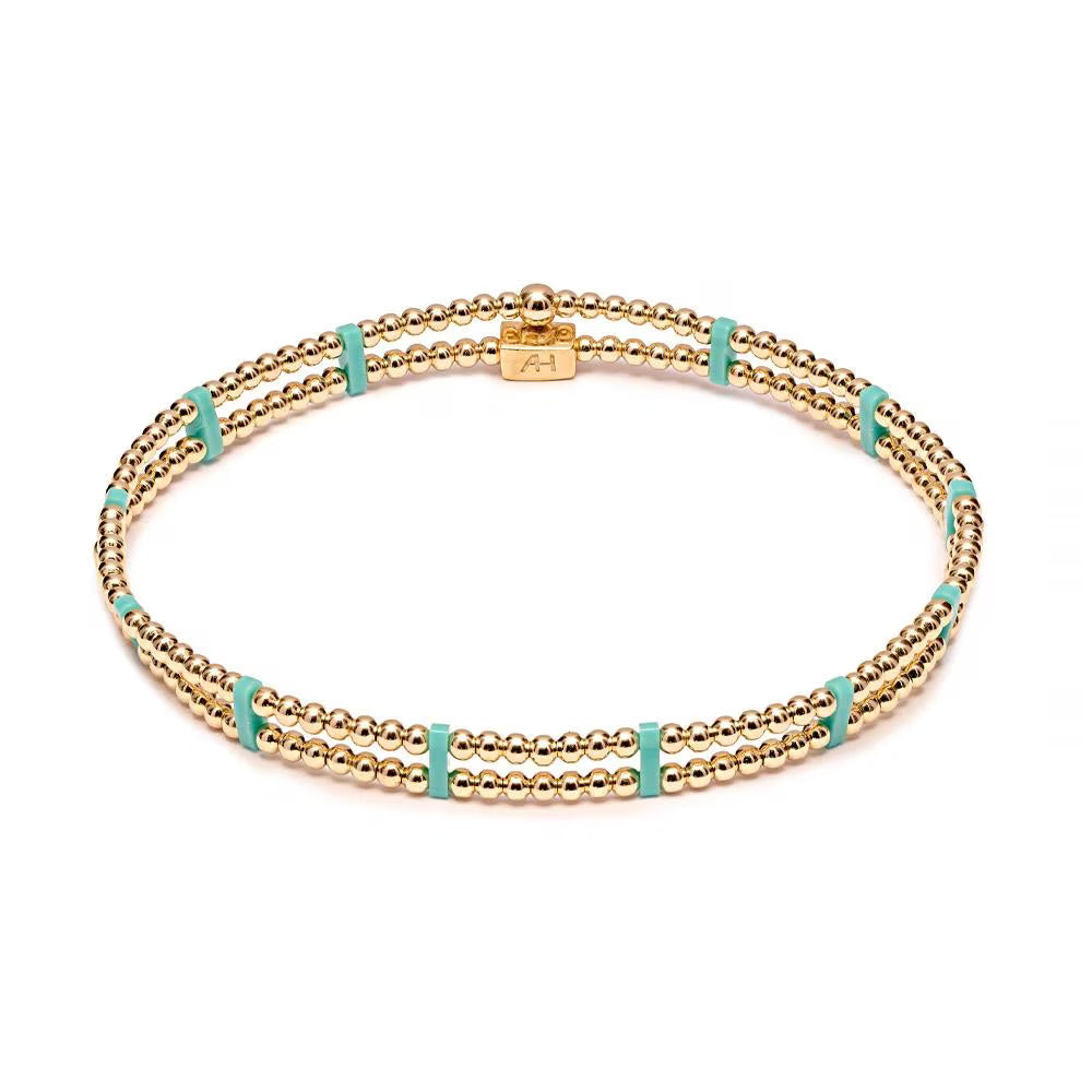 Annie Haak Turquoise Duet Gold Bracelet