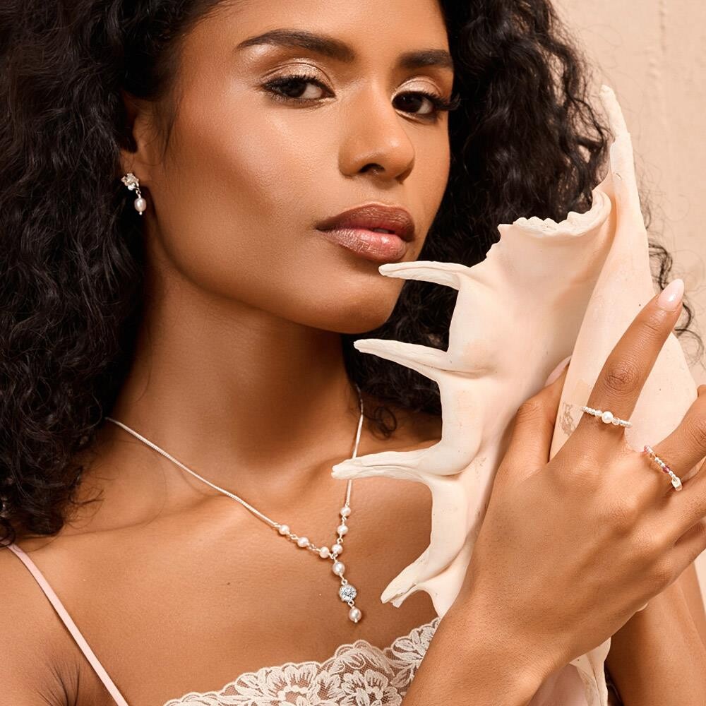 Niche Jewellery Annie Haak Poppy Pearl Silver Crystal Ring