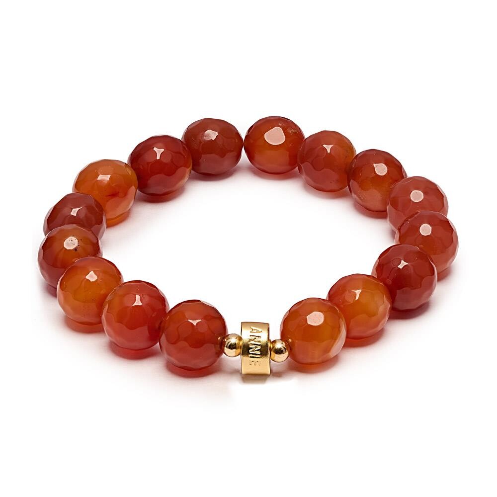 Niche Jewellery Annie Haak Lucia Gold Filled Agate Bracelet - Burnt Orange detail