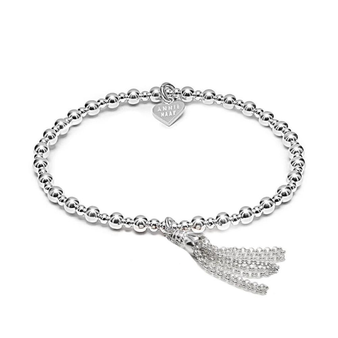 Annie Haak Mini Orchid Tassel Silver Charm Bracelet