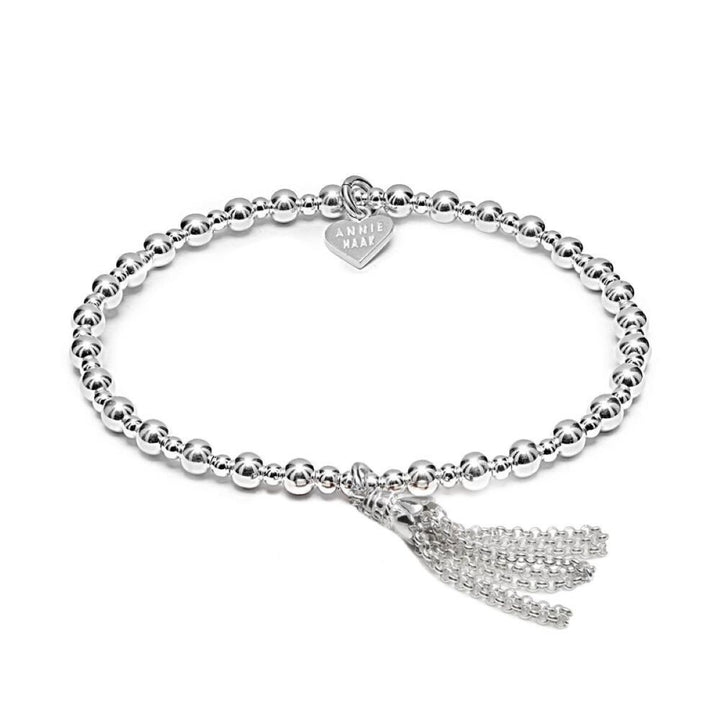 Annie Haak Mini Orchid Tassel Silver Charm Bracelet