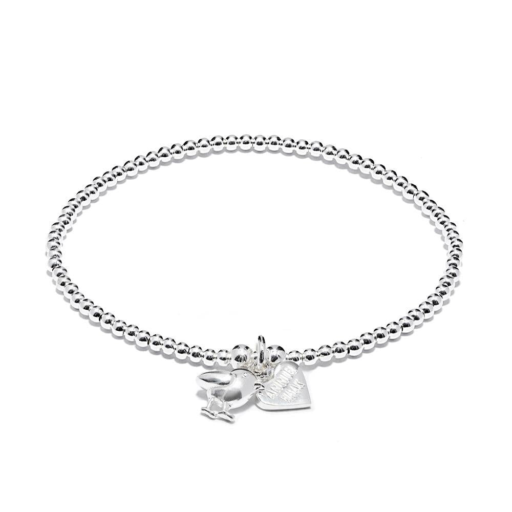 Niche Jewellery Annie Haak Santeenie Silver Charm Bracelet - Robin detail